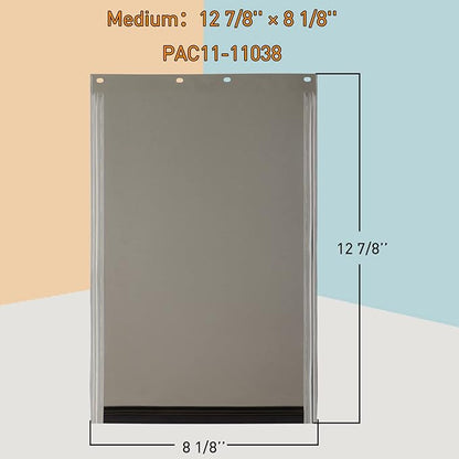 Dog Door Replacement Flaps,Medium Replacement Dog Door Flap Compatible with PetSafe Freedom PAC11-11038,Measures 12 7/8'' × 8 1/8'',Easy to Replace,Sturdy Weather-Proof & No Warped (Medium)