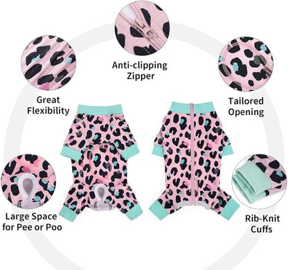 Dog Surgery Recovery Suit, Dog Onesie for Surgery Female Male Dogs, Dogs Pajamas Long Sleeve, Small Dogs Onesie, Abdominal Wound Bandages Surgical Suit, Cat Recovery Suit for Shedding Skin Disease
