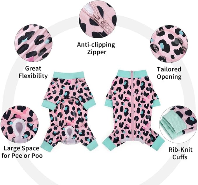 Dog Surgery Recovery Suit, Dog Onesie for Surgery Female Male Dogs, Dogs Pajamas Long Sleeve, Small Dogs Onesie, Abdominal Wound Bandages Surgical Suit, Cat Recovery Suit for Shedding Skin Disease