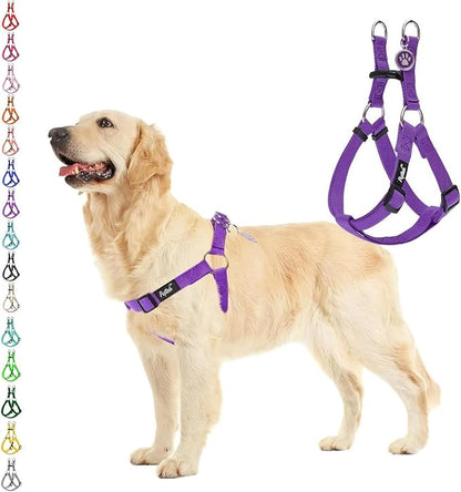 PUPTECK No Pull Dog Harness Soft Adjustable Basic Nylon Step in Puppy Vest Outdoor Walking with ID Tag