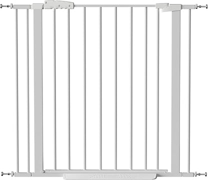Dog Gate for Stair, 30" Tall Safety Gate Adjustable 29"-40.5" Extra-Wide Metal Pet Gate, Pressure Mounted Drill-Free No Tools Needed Dog Gate for Stairs,Doorways,House