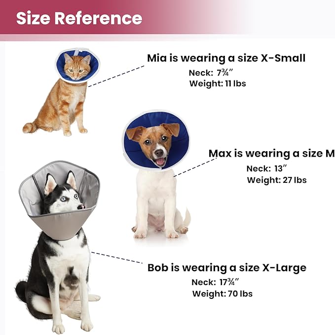 BARKLESS Dog Cones for Medium Dogs, Soft Cones for Dogs After Surgery to Stop Licking, Adjustable Elizabethan Collar, Neuter Cone of Shame Alternatives, Lightweight Dog Recovery Collar (Grey, M)