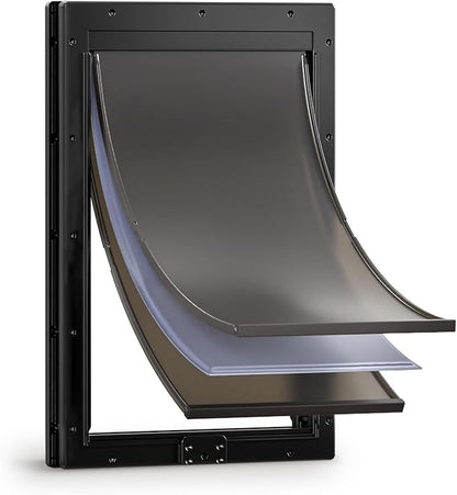XL Dog Door for Door, Never Rust Plastic Extra Large Doggy Door for Interior and Exterior Doors, X Large Pet Door with 2 Magnetic Flaps, Insulated Flap, Closing Panel, Dog Doors for Pets Up to 220 LB