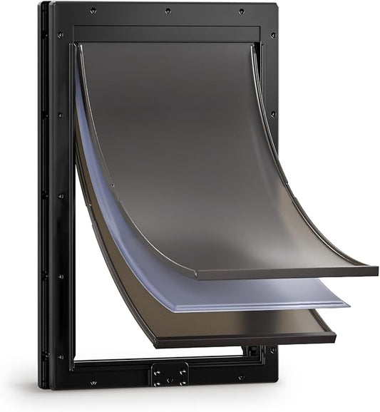 XL Dog Door for Door, Never Rust Plastic Extra Large Doggy Door for Interior and Exterior Doors, X Large Pet Door with 2 Magnetic Flaps, Insulated Flap, Closing Panel, Dog Doors for Pets Up to 220 LB