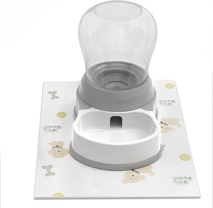 STALTWO 1 Gallon Automatic Dog Water Dispenser, Premium Large Capacity Gravity Pet Water Bowl with Non-Slip Mat for Multiple Pets, BPA-Free Cat Water Feeder for Large Dogs, Refill Less Often, Grey