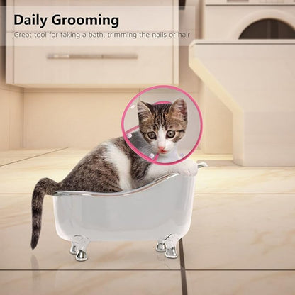 Cat Cone Collar, to Stop Licking, Recovery Elizabethan After Surgery, Clear Soft Neck E-Collar, Not Block Vision, for Kitten Puppy Dog Pet in Surgery Remedy - M in Rose