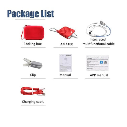 Veterinary Pulse Oximeter Monitor for Dogs, Rechargeable Spo2 Oximeter Monitor for Cats, Bluetooth ECG Monitor Equipment for Pets, Portable Non-Contact Thermometer,Easy Operation & BLE4.0 Connection