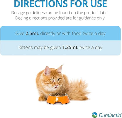 PRN Pharmacal Duralactin Feline L-Lysine Paste - Supports Joint, Respiratory & Eye Health Supplement for Cats - Paste Formula - 1 fl oz (3 Pack)