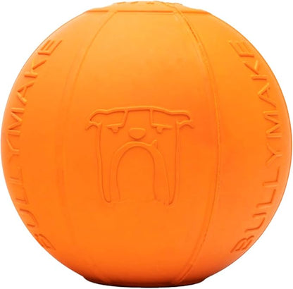 BULLYMAKE Orange Toss N' Treat Beach Ball Toy for Dogs, Durable Rubber Dog Toys for Aggressive Chewers, Dental Stimulating, Treat Dispensing, Boredom Busting, Pet Supplies, Made in USA