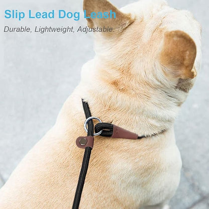 MayPaw Slip Lead Control Leash for Dogs No Pull, 13+ Colors Classic Dog Lead 7FT Pet Slip Leash, 1/4” Rope Leashes for Small Medium Animals Purple