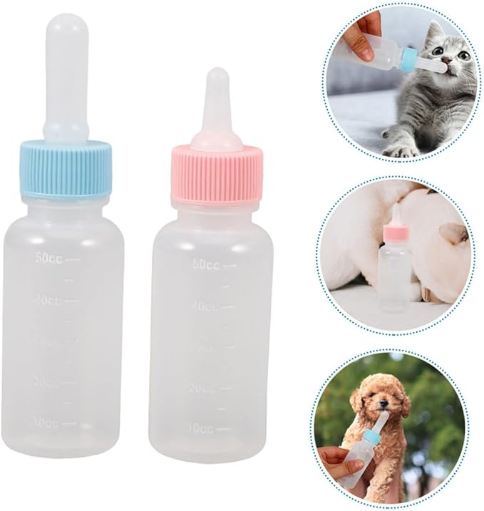 Levemolo 2pcs Kitten Weaning Bottles Goat Milk Feeder for Puppies and Small Animals Convenient Nursing Bottle for Newborn Pets for Pet Care