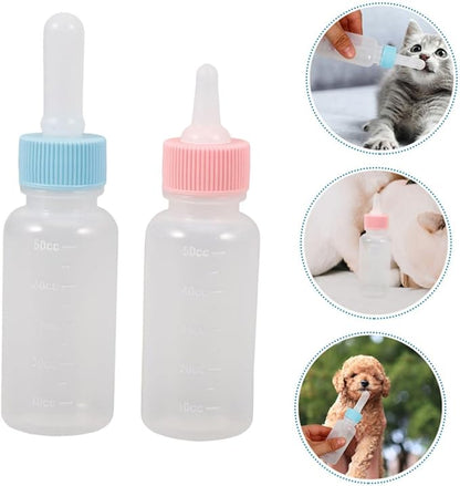 Levemolo 2pcs Kitten Weaning Bottles Goat Milk Feeder for Puppies and Small Animals Convenient Nursing Bottle for Newborn Pets for Pet Care