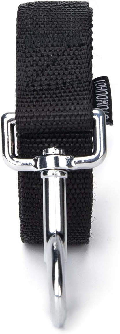 Strong Durable Nylon 10ft Long Dog Training Leash, Traction Rope, 1 Inch Wide, for Small and Medium Dog (Black, 10 Feet)