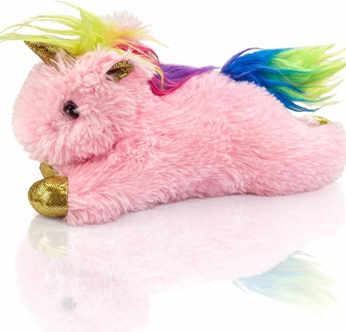 Multipet Unicorn Dog Toy | Small Squeaky Unicorn Dog Toy | Mystical Plush Squeaker Dogs Toys | Small/Medium Breed | Pink | 7"