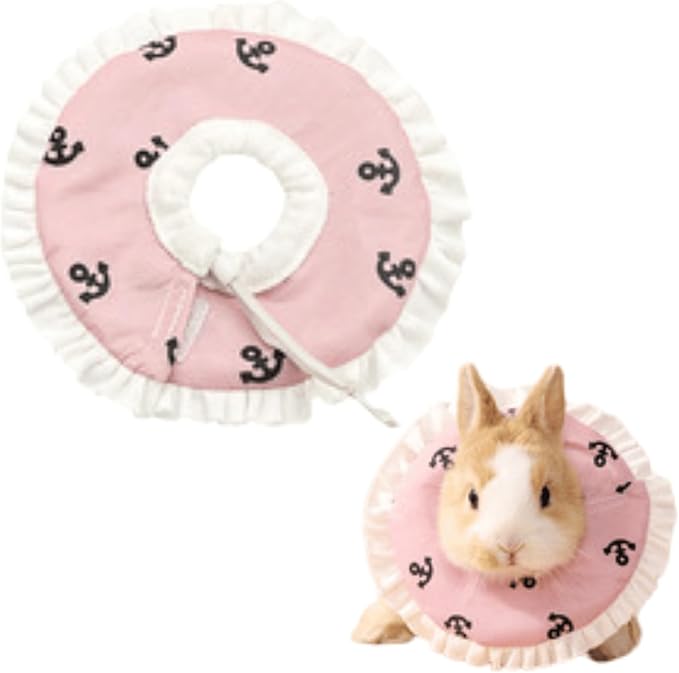 Adjustable Guinea Pig Cone Pet Recovery Collar, Soft Pet Recovery Collar for Rabbits/Chinchilla/Kittens After Surgery Wound Healing,Elizabeth Neck E-Collar (S)