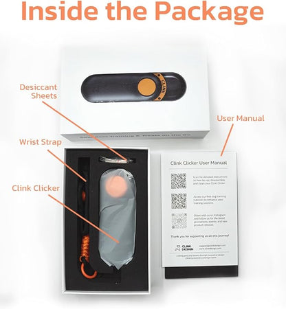 Clink Design Dog Training Clicker and Clicker Dog Trainer with Built in Treat Storage, Compact Dog Clicker for Puppy Training or Cat Clicker, 2.36 oz, Black
