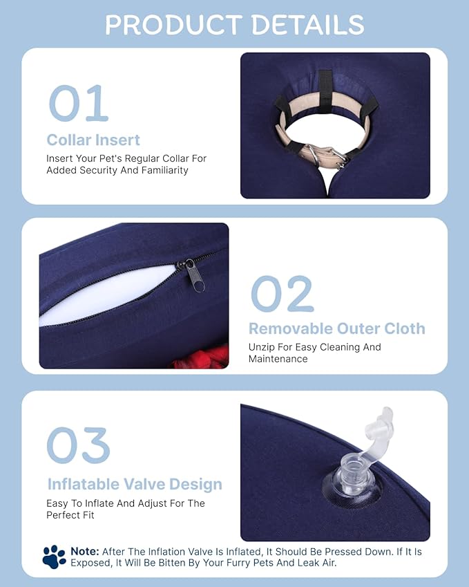 MIDOG Dog Cone Collar for Large Medium Dogs, Soft Inflatable Dog Cone Alternative After Surgery, Adjustable Protective Recovery Cone - Alternative E Collar Does Not Block Vision (Bow Tie,L+)