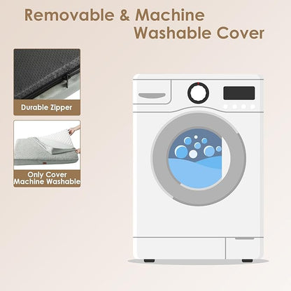 EHEYCIGA Orthopedic XL Dog Beds for Extra Large Dogs with Removable Washable Cover, Greyish Green, 44x32