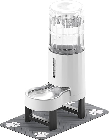 CZPET Elevated Dog Water Bowl Dispenser for Large Dogs,2.5 Gallon Tall Raised Pet Waterer Stand,Relieve Neck Pressure,Large Capacity and Drinking Area Noise-Free for Pets (9.5L+Stand,White)