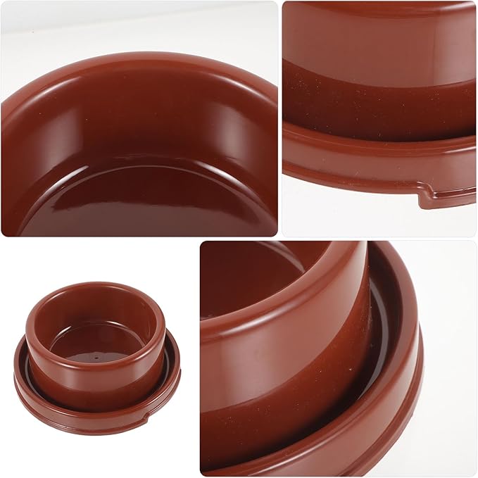 Milisten Pet Food Holder and Dog Bowl Pp Plastic Round Feeding Dish Brown for Puppy Feeding Station and Pet Supply