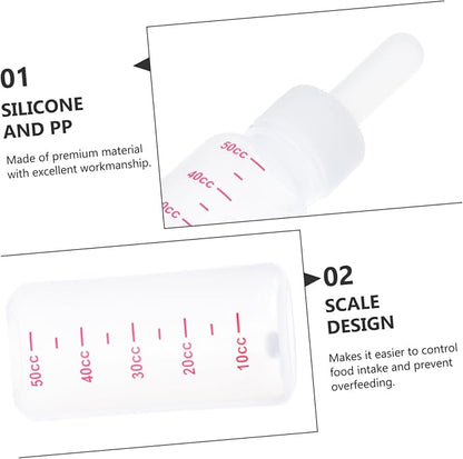 SUPVOX 5sets Pet Nursing Bottles for Puppies and Kittens Milk Bottle with Scale Easy to Clean Reusable Feeding Supplies for Newborn Pets
