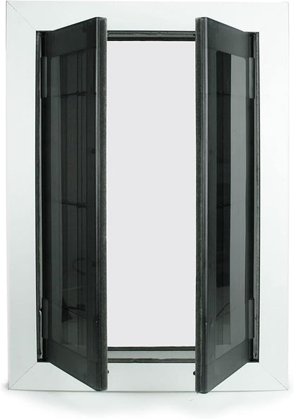 Large Swing Dog Door - Rustproof Solid Aluminum Frame - Luxury Pet Door for Wooden and Metal Doors - Lockable Security Slide Panel - Energy Efficient and Easy to Install for Interior or Exterior