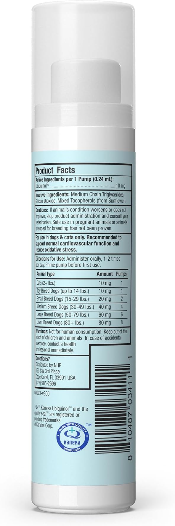 Dr. Mercola Bark & Whiskers Ubiquinol Liquid Pump for Dogs & Cats, 1.45 Fl. Oz. (43 mL), 149 Pumps, Supports Healthy Immune Function, Veterinarian Formulated, Non-GMO