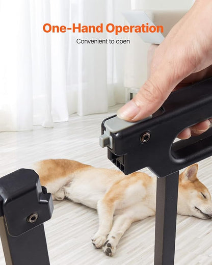 VEVOR Baby Gate, 29.5-37 in Adjustable Width, 30in High Dog Gate, Easy Step Walk Thru, Auto Close, Child Pet Security, with Pressure Mount Kit and Wall Mount Kit, for Stairs Doorways and House, Black