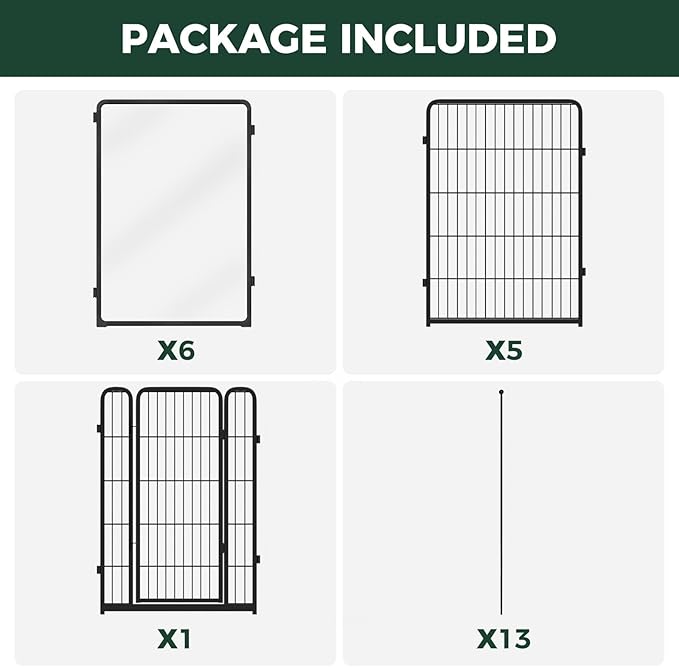 FXW AuraSpace Pro Acrylic & Wire Mesh Indoor Dog Playpen, 40" Height 12 Panels Metal Dog Pen for Medium and Large Dogs, Black│Patented