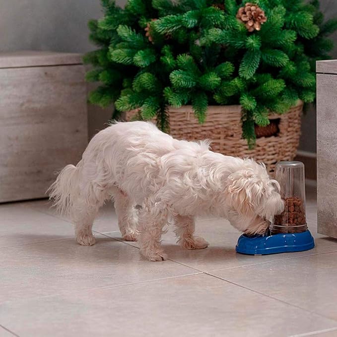Ferplast Food or Water Dispenser for Dogs and Cats AZIMUT 600 Pet Dispenser Dry Food Feeder Water Feeder 0,6 Liter, Non-Slip Bottom, 12,5 x 19 x h 19,5 cm White
