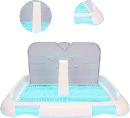HUIOP Dog Toilet, Prevent Torn Nappy Pads, Ideal for Small Dogs, Simulated Wall Design, Suitable for Male, Keep Feet Dry, 1L Urine Absorption Busy Owners Pet Toilet (Blue)
