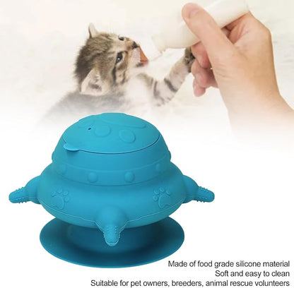 Silicone Puppy Milk Feeder 4 Nipples Small Puppy Nursing Station, Puppy Bottles Simulates Mother's Milk, Feeding Multiple Young Animals, Suitable for Pet Owners