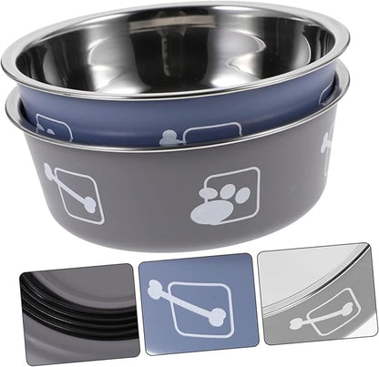 TOYANDONA 2pcs Dog Feeder Water Bowl Portable Stainless Steel Pet Bowl for Easy Cleaning