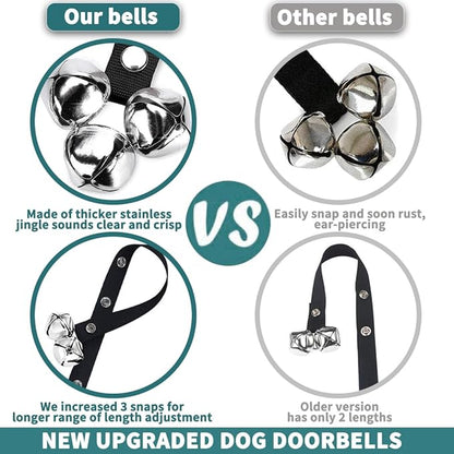 BLUETREE 2 Pack Dog Doorbells Premium Quality Training Potty Great Dog Bells Adjustable Door Bell Dog Bells for Potty Training Your Puppy The Easy Way - 7 Extra Large Loud 1.4 DoorBells