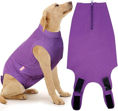 Recovery Suit for Dogs,Dog Cone Alternative Zipper Surgery Suit Female Spay,Soft Dog Surgery Suit for Anti Licking,Breathable Surgical Suit for Dogs Female Spay