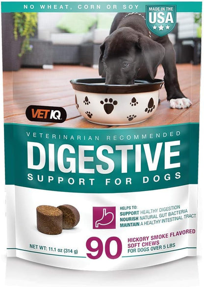 VetIQ Digestive Supplement for Dogs, Intestinal Balance Support Soft Chews, 90 Count