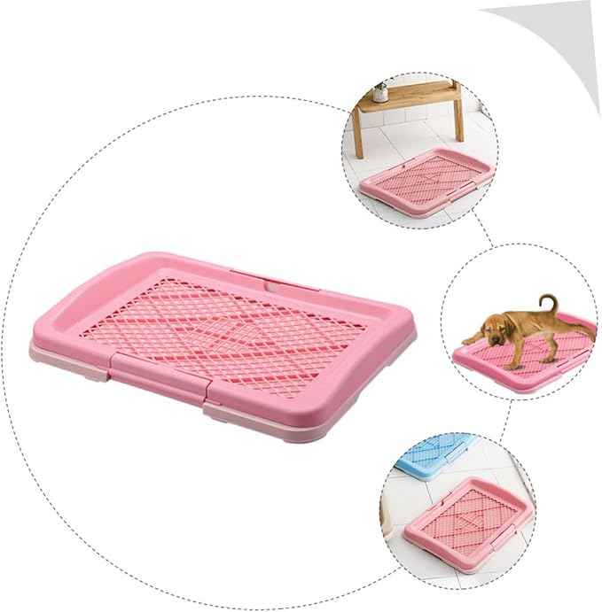 balacoo Training Dog Toilet Tray Small Flat Design for Easy Potty Training Material for Indoor Use Convenient Pet Accessory Macaron Pink