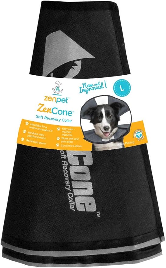 ZenPet Recovery Cone E-Collar for Dogs & Cats – Soft, Comfortable, Safe & Stress-Free Healing After Surgery, Adjustable Design, Secure Custom Fit (X-Large)