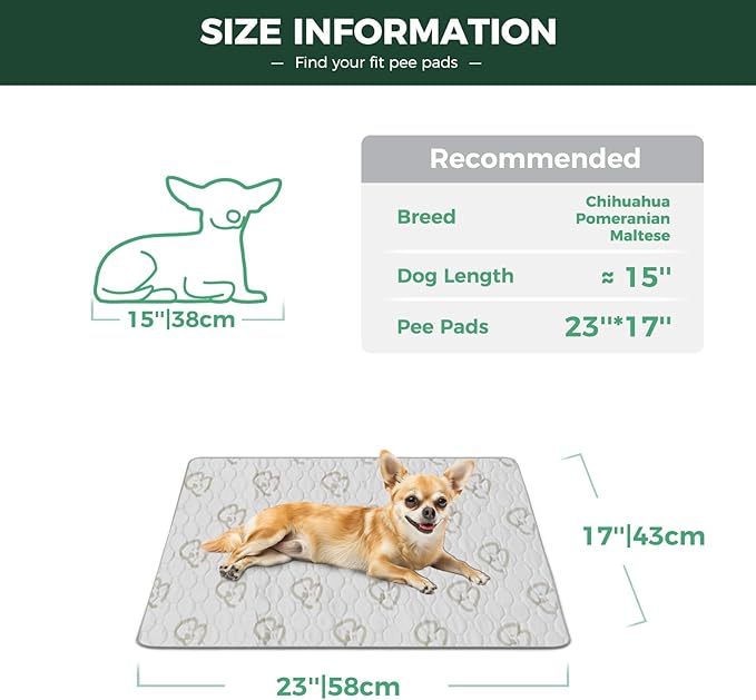 FXW Washable Pee Pads for Dogs, Puppy Pads with Super Absorbent, Specifically Designed for 24inch Cages, 17" x 23" Rectangle, Khaki, 2 Packs
