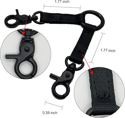 Double Headed Hook pet Safety Nylon 2Way Coupler with Nickel-Plated Swivel Clip