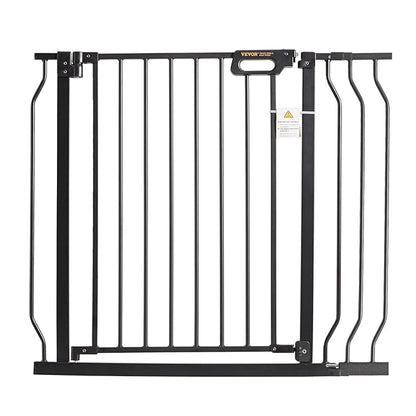 VEVOR Baby Gate, 29.5-37 in Adjustable Width, 30in High Dog Gate, Easy Step Walk Thru, Auto Close, Child Pet Security, with Pressure Mount Kit and Wall Mount Kit, for Stairs Doorways and House, Black