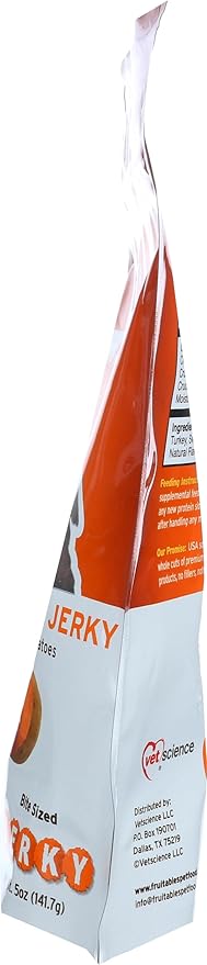 Fruitables Whole Jerky Bites, Healthy Dog Treats, Puppy Essentials, Jerky Dog Treats, Made in the USA, No Artificial Ingredients, Turkey & Sweet Potato Flavor, 5oz