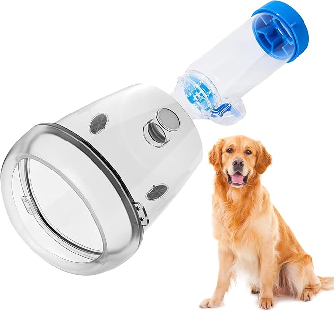 Dog Inhaler Spacer, Canine Aerosol Chamber with Silicone Oxygen Mask,for Home Outdoor Designed for Large Dogs (L)