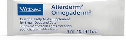 Virbac ALLERDERM OMEGADERM® Essential Fatty Acids Supplement - Omega 3, Omega 6, Vitamin E supplement | Allergy Support for Cats/Small Dogs – 28 daily doses