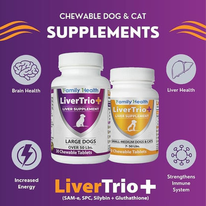 Comprehensive Liver Supplement (2 Pack - 60ct), Combining Same, SPC, Silybin A+B, Gluathione, Chew Tabs for Dogs 30Ct (2X Small - Medium)