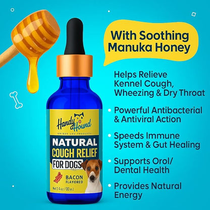 Handy Hound Dog Cough & Antibiotic Bundle – Kennel Cough Relief & Immune Support – Manuka Honey & Herbal Formulas