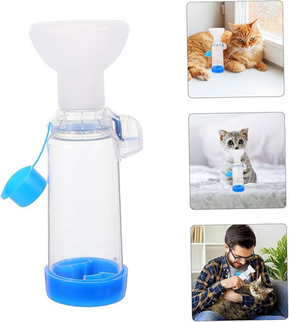 Toddmomy Pet Mask for Cats and Dogs Handheld Feline Spacer Respiratory Aid Breathing Indicator Comfortable Animal-Shaped Design for Easy Treatment