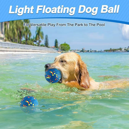 Mankoda Dog Balls, Tennis Ball Toys for Aggressive Chewers, Durable Teething Chew Dog Toys, Diameter 3'' Water Toy Fetch Balls, Interactive Dog Balls for Large and Medium Dogs (1 Ball)