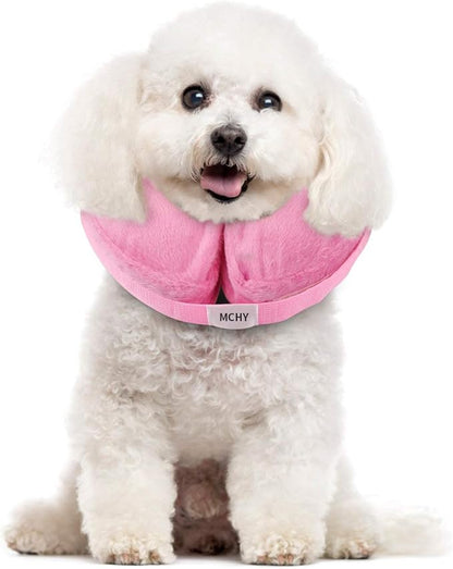 MCHY Inflatable Dog Cone,Adjustable Recovery Collar for Dogs After Surgery,Prevent from Biting & Scratching,Not Block Vision (Pink, S-Neck 7''- 12'')