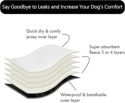CuteBone Dog Diapers Female Washable Small Medium Large 3 Pack Reusable Doggie Diapers Puppy Period Pants for Doggy Heat Cycle Peeing
